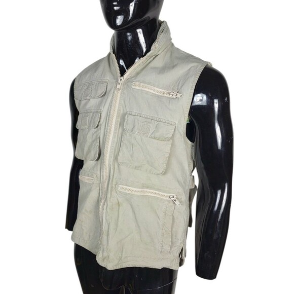 Vintage 80s Banana Republic Safari Travel Photographers Fishing Hunting Vest - Picture 3 of 14